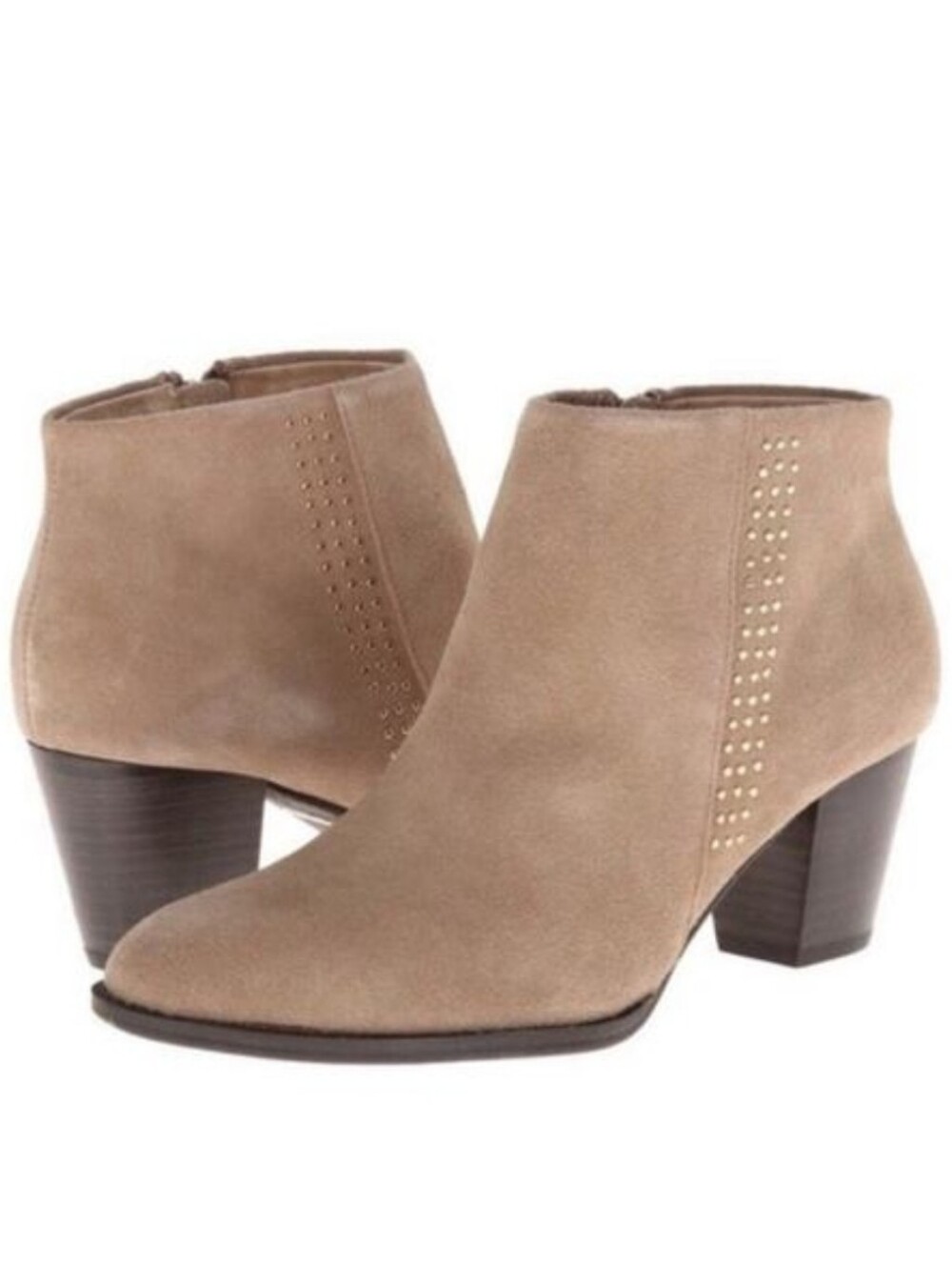 Vionic Georgia Ankle Boots Size 7 Tan Cream Bootie Suede Leather Georgina